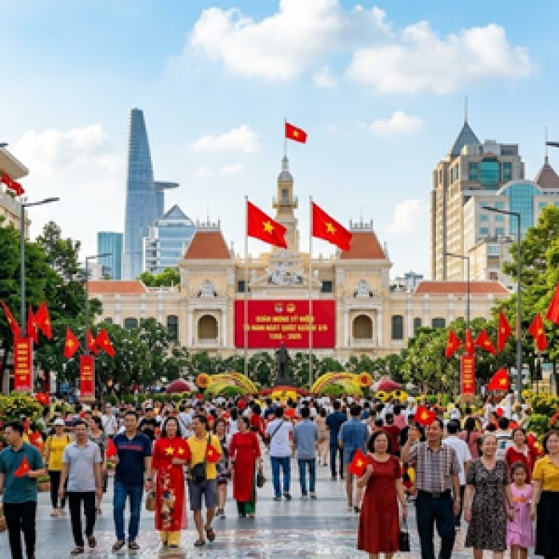 TP.HCM trước ngày Quốc Khánh 2/9: Rực rỡ sắc cờ và lưu ý khi vi vu
