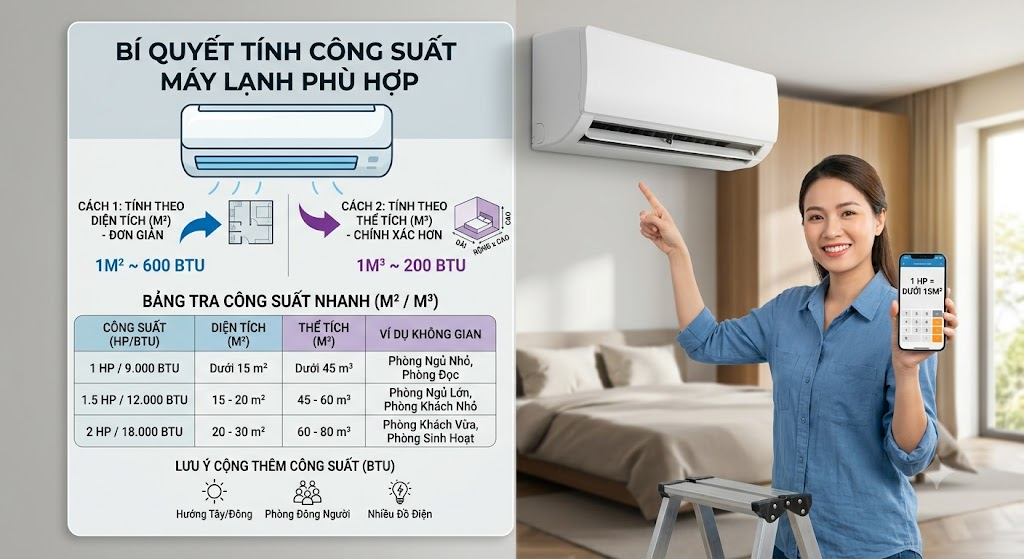 Cách chọn công suất máy lạnh cho phòng ngủ