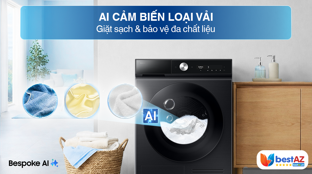 Cách sử dụng máy giặt Samsung Bespoke AI EcoBubble Inverter 10 kg WW10DB7U34GBSV